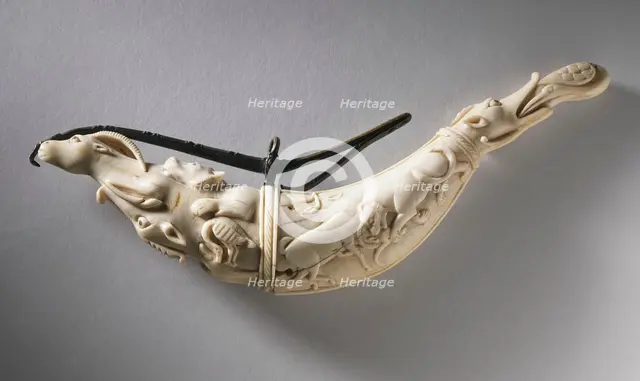 Powder Primer Flask (image 1 of 2), Late 17th century. Creator: Unknown.