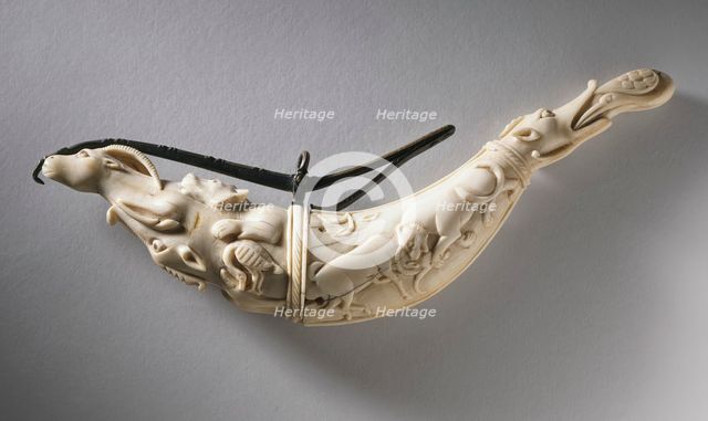 Powder Primer Flask (image 1 of 2), Late 17th century. Creator: Unknown.