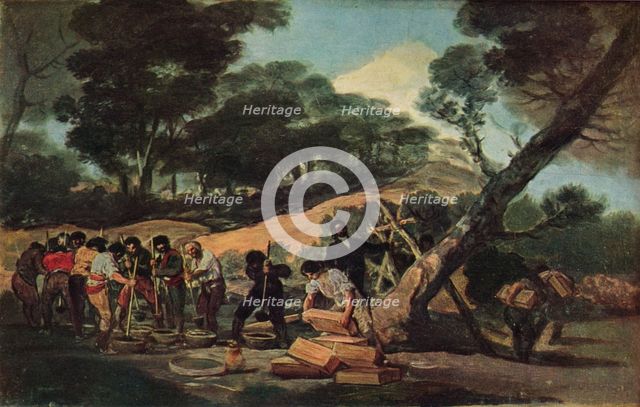 'Powder production in the Sierra de Tardienta', 1814 (1939). Artist: Francisco Goya.