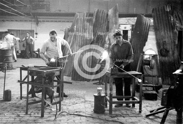 Powell's Glassworks, London, 1955. Creator: Henry Grant.