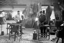 Powell's Glassworks, London, 1955. Creator: Henry Grant