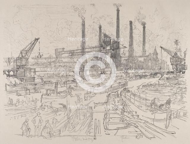 Power-House, Berlin, 1914. Creator: Joseph Pennell.