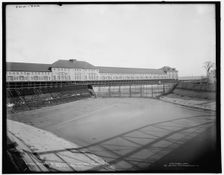 Power house with canal, Michigan Lake Superior Power Co., Sault Ste. Marie, Mich., c1902. Creator: William H. Jackson
