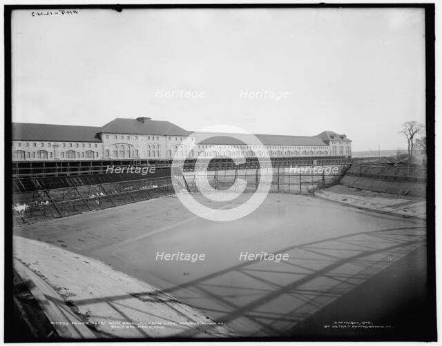 Power house with canal, Michigan Lake Superior Power Co., Sault Ste. Marie, Mich., c1902. Creator: William H. Jackson.