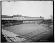 Power house with canal, Michigan Lake Superior Power Co., Sault Ste. Marie, Mich., c1902. Creator: William H. Jackson