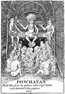 Powhatan in state, 1607 (c1880)