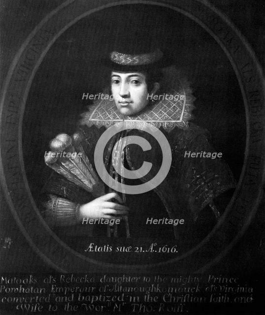Pocahontas, 1616. Artist: Unknown