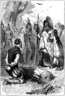 Pocahontas saves Captain Smith's life, 1607 (c1880)