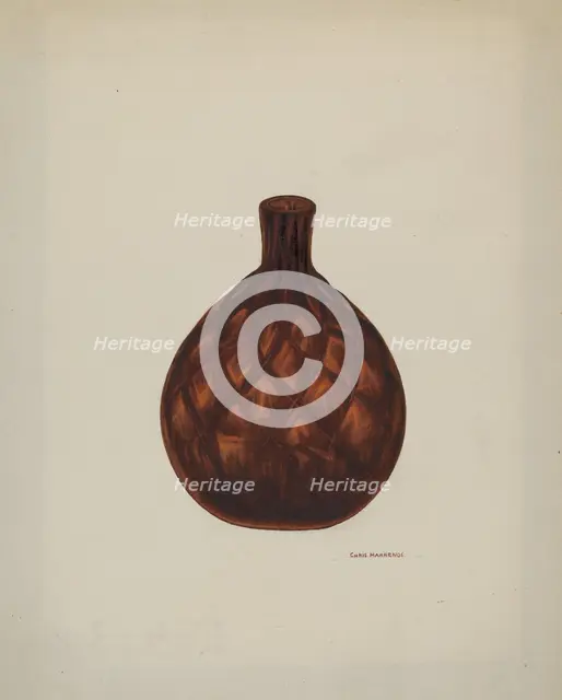 Pocket Flask, c. 1941. Creator: Chris Makrenos.