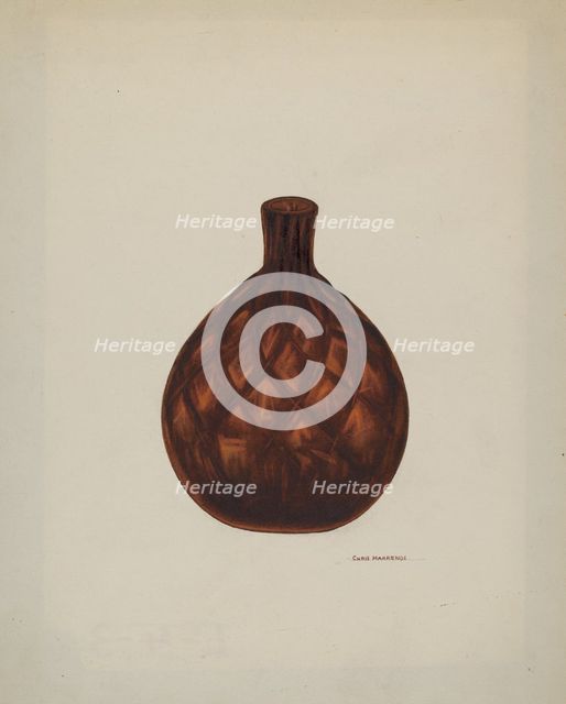 Pocket Flask, c. 1941. Creator: Chris Makrenos.