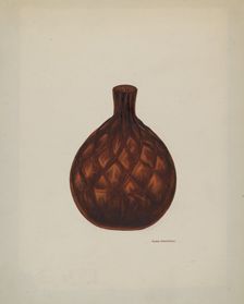 Pocket Flask, c. 1941. Creator: Chris Makrenos