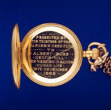 Pocket watch (glass, gold, enamel), 1920s. Creators: Tavennes, Dennison Watch