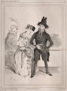 Pochades de carnaval: Cest singulier! elle me dit que je suis Philibert Désormeaux…, , 1842. Creator: Clémente Pruche (French, 1831-1870)