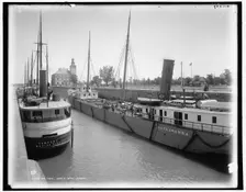 Poe Lock, Sault Ste. Marie, between 1890 and 1899. Creator: Unknown