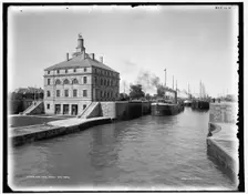 Poe Lock, Sault Ste. Marie, between 1890 and 1899. Creator: Unknown