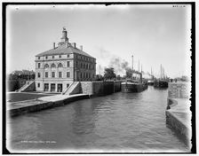 Poe Lock, Sault Ste. Marie, between 1890 and 1899. Creator: Unknown