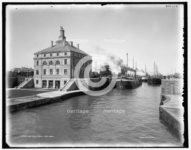 Poe Lock, Sault Ste. Marie, between 1890 and 1899. Creator: Unknown.