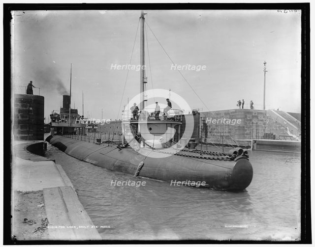 Poe Lock, Sault Ste. Marie, between 1890 and 1899. Creator: Unknown.