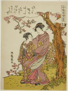 Poem by Bun'ya no Yasuhide, from the series "Modern Versions of the Six Immortal..., c. 1776/81. Creator: Isoda Koryusai