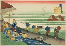Poem by Dainagon Tsunenobu, from the series "One Hundred Poems Explained by the..., c. 1835/36. Creator: Hokusai