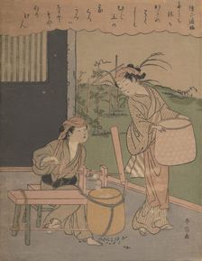 Poem by Henjo Sojo, ca. 1766., ca. 1766. Creator: Suzuki Harunobu