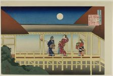 Poem by Lady Akazome Emon Poem by Sosei Hoshi, from the series "One Hundred Poems Explaine..., 1921. Creator: Hokusai