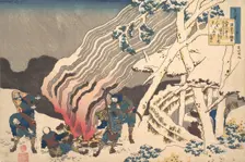 Poem by Minamoto no Muneyuki Ason, from the series One Hundred poems Explained by the ..., ca. 1835. Creator: Hokusai