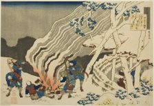 Poem by Minamoto no Muneyuki Ason, from the series "One Hundred Poems Explained..., c. 1835/36. Creator: Hokusai