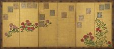 Poem papers and roses, Edo period, 1615-1868. Creator: Unknown