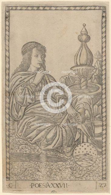 Poesia (Poetry), c. 1465. Creator: Master of the E-Series Tarocchi.