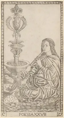 Poesia (Poetry), probably c. 1470. Creator: Master of the S-Series Tarocchi