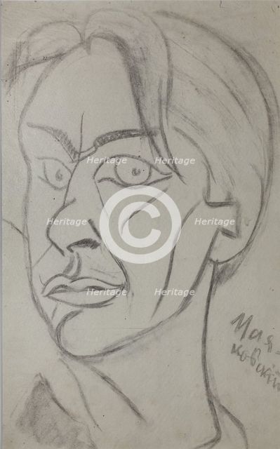 Poet Vladimir Mayakovsky (1893-1930), 1913. Creator: Kulbin, Nikolai Ivanovich (1868-1917).