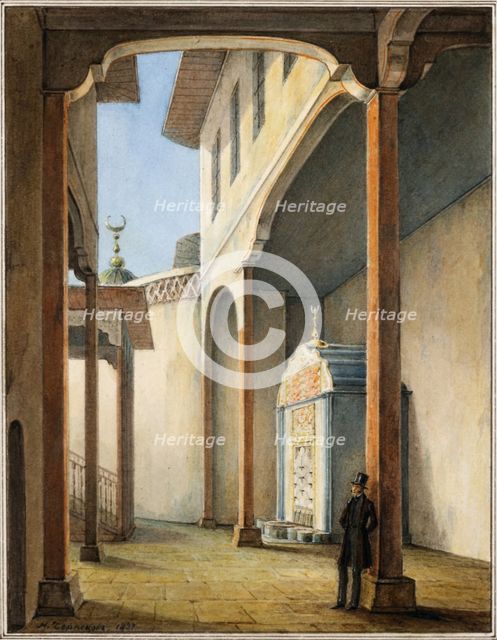 Poet Alexander Pushkin in the Palace of Bahçesaray, 1837. Artist: Chernetsov, Nikanor Grigoryevich (1805-1879)