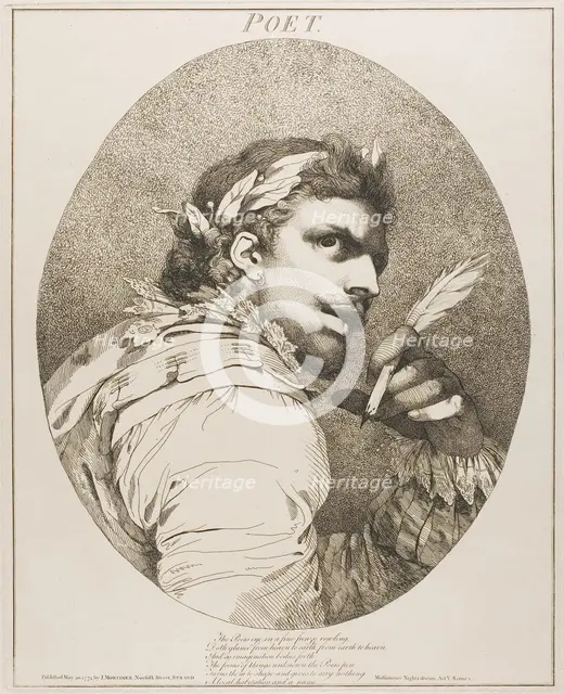 Poet, May 20, 1775 (originally published); published 1809. Creator: John Hamilton Mortimer.