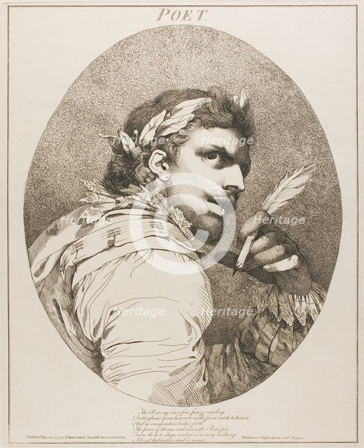 Poet, May 20, 1775 (originally published); published 1809. Creator: John Hamilton Mortimer.
