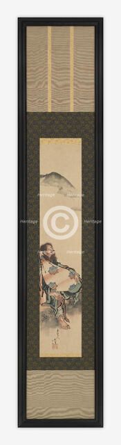 Poet Semimaru with His Lute in a Bag, Edo period, 1839. Creator: Hokusai.