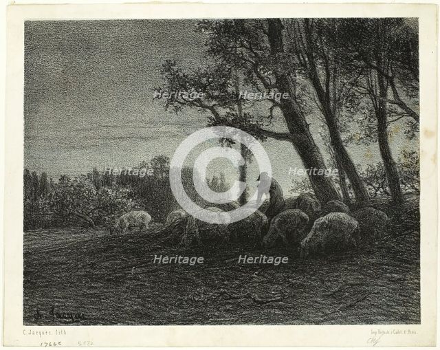 Poetic Twilight, c. 1853. Creator: Charles Emile Jacque.
