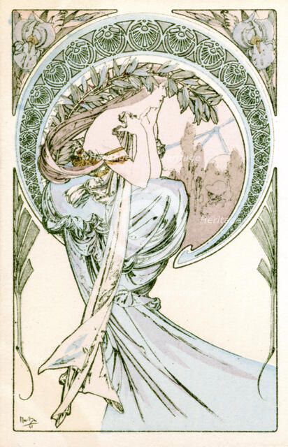 'Poetry', 1900. Artist: Alphonse Mucha