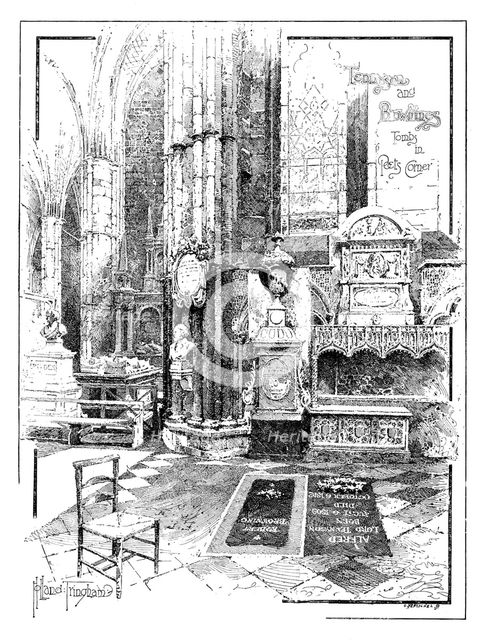 Poets' Corner, Westminster Abbey, 1895. Creators: Unknown, Carl Hentschel.
