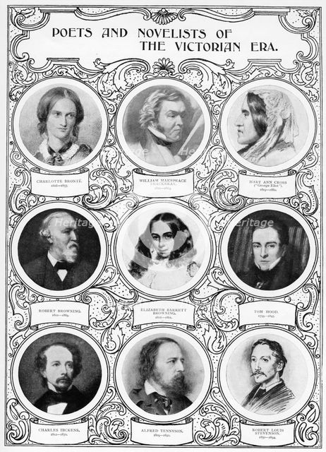 'Poets and Novelists of the Victorian Era', late 19th century. Artist: Unknown