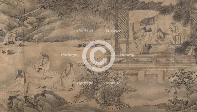 Poets Gathering in the Orchid Pavilion, dated 1607. Creator: Qian Gong.