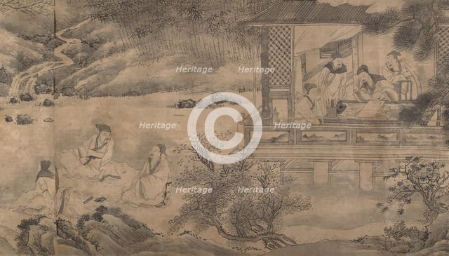Poets Gathering in the Orchid Pavilion, dated 1607. Creator: Qian Gong.