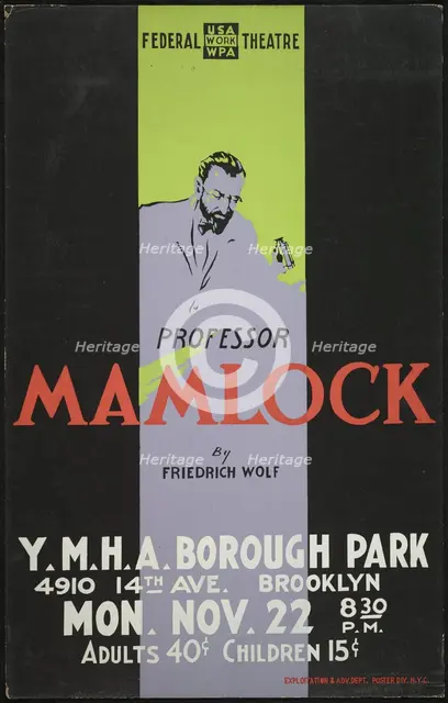 Pofessor Mamlock, New York, [1930s]. Creator: Unknown.