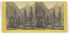 Pohono, or the Bridal Veil, 900 feet, Yosemite Valley, Mariposa County, Cal., 1867. Creator: Carleton Emmons Watkins