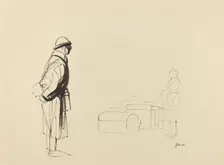 Poilu and Nurse, c. 1914/1919. Creator: Jean Louis Forain