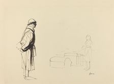 Poilu and Nurse, c. 1914/1919. Creator: Jean Louis Forain