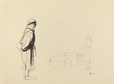 Poilu and Nurse, c. 1914/1919. Creator: Jean Louis Forain