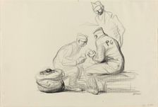 Poilu and German Prisoners, c. 1914/1919. Creator: Jean Louis Forain