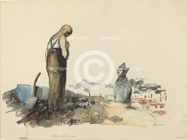 Poilu and Prisoner, c. 1914/1919. Creator: Jean Louis Forain.