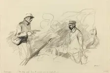Poilu Acknowledging German Soldier, probably 1918. Creator: Jean Louis Forain